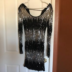 🌟Black and silver sequined cocktail dress 🌟
